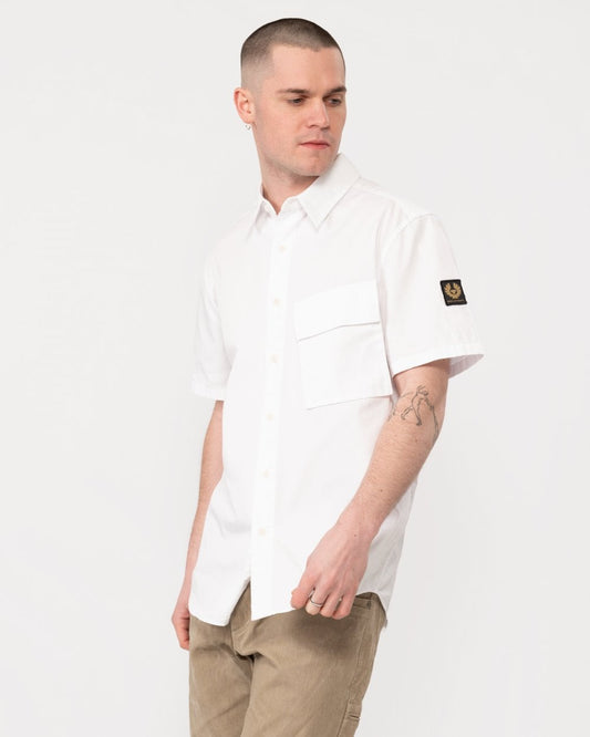 Belstaff Scale Mens Short Sleeve Shirt - White