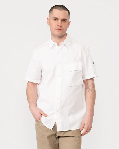 Belstaff Scale Mens Short Sleeve Shirt - White