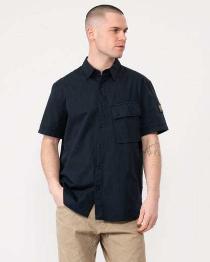 Belstaff Scale Mens Short Sleeve Shirt - Dark Ink