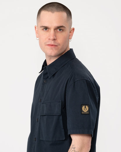 Belstaff Scale Mens Short Sleeve Shirt - Dark Ink