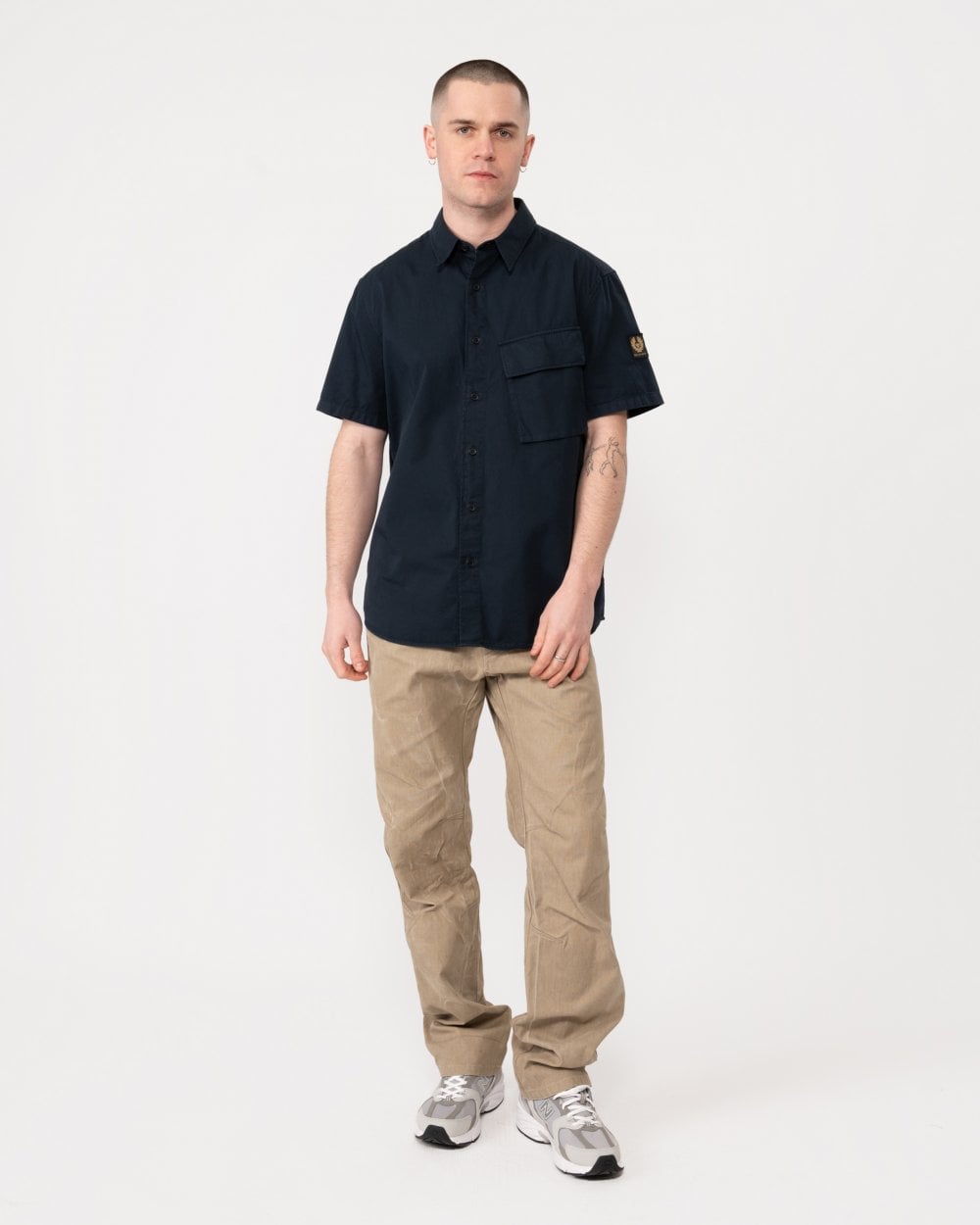 Belstaff Scale Mens Short Sleeve Shirt - Dark Ink