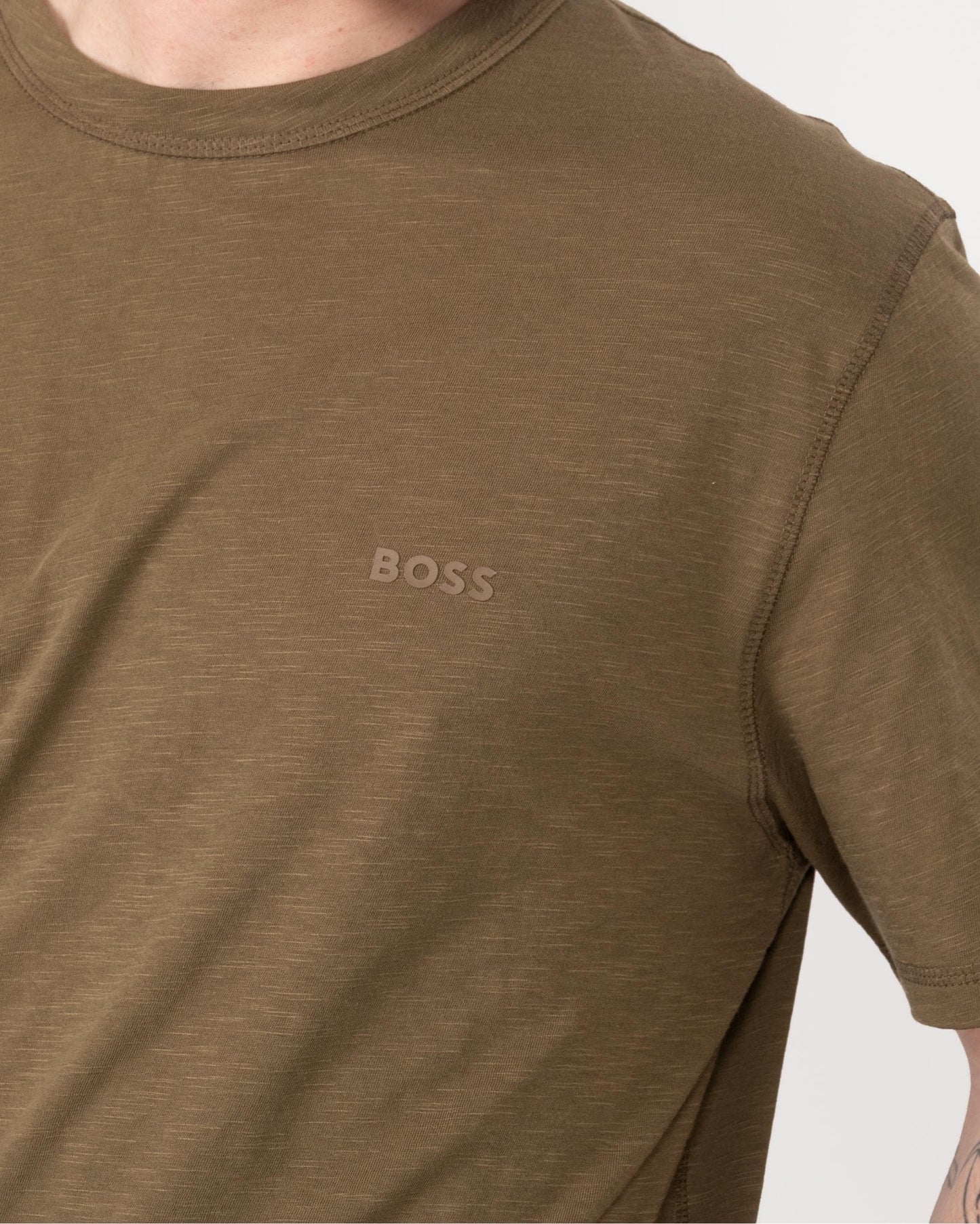 BOSS Orange Tegood Mens Crew Neck T-Shirt - Open Green 368