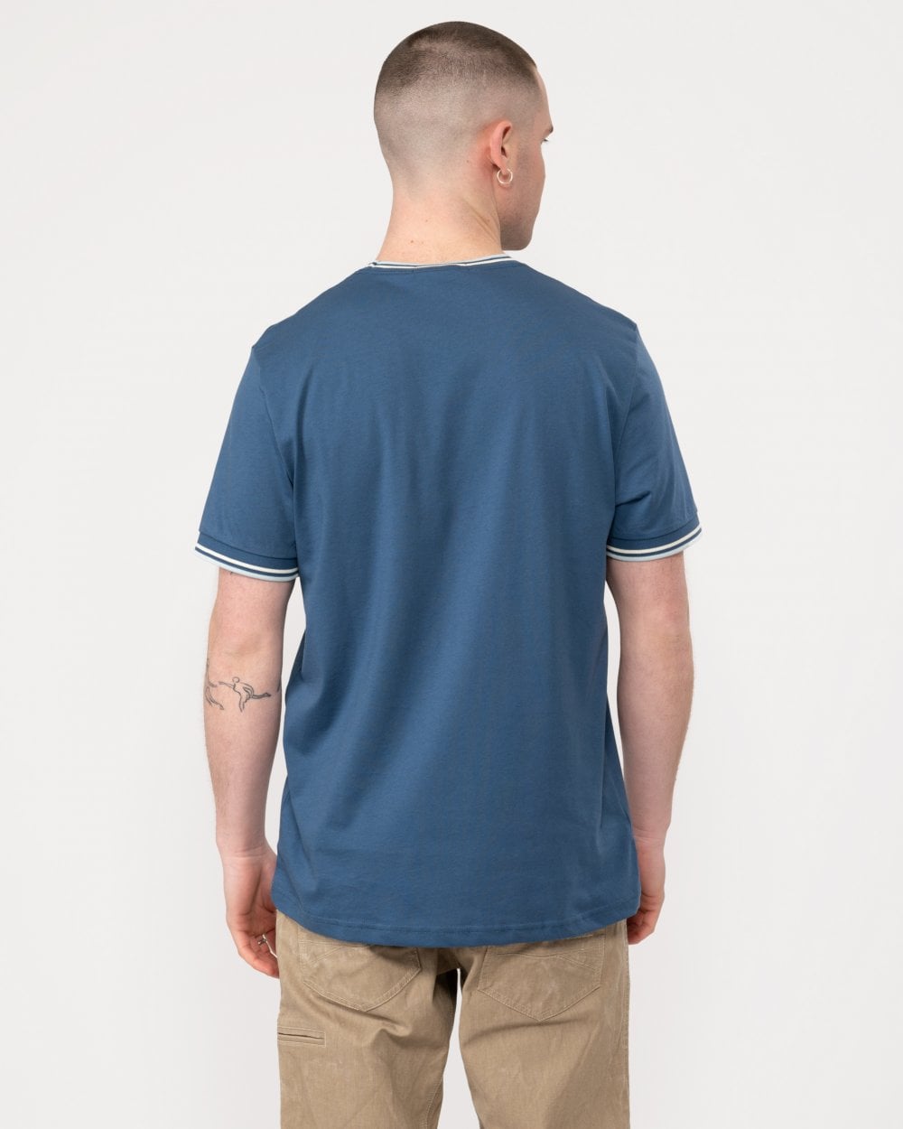 Fred Perry Mens Twin Tipped T-Shirt - Midnight Blue/Ecru/Light Ice U91