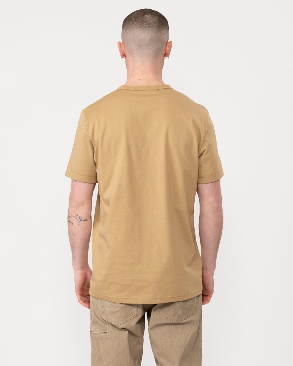 Fred Perry Mens Ringer T-Shirt - Warm Stone/Black U88