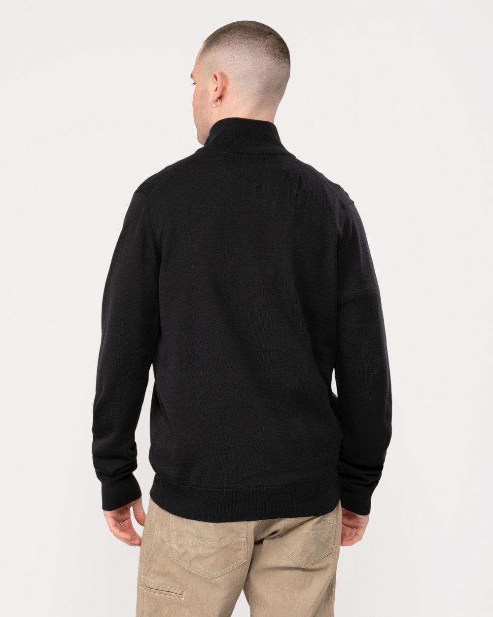 Fred Perry Mens Classic Half Zip Jumper - Black 198