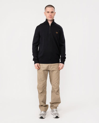 Fred Perry Mens Classic Half Zip Jumper - Navy 795
