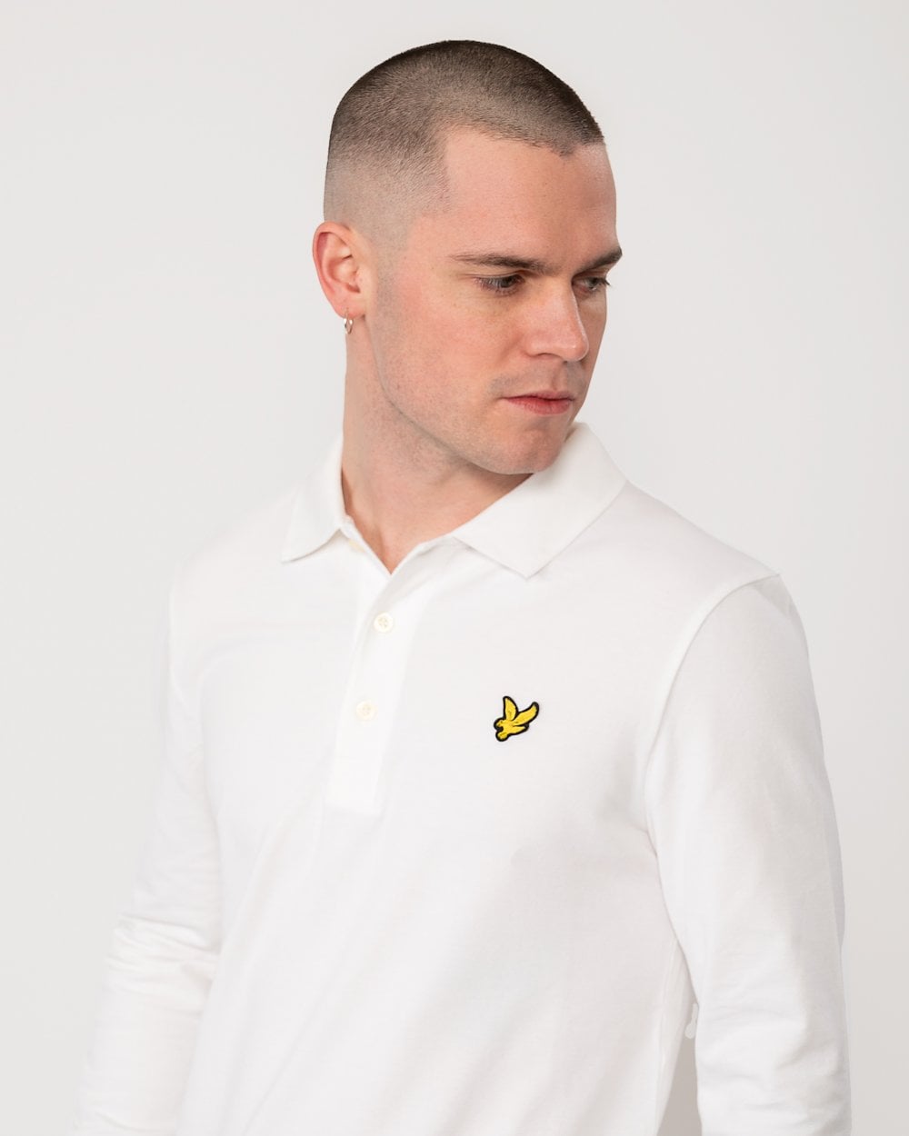 Lyle & Scott Mens Long Sleeve Polo Shirt - 626 White