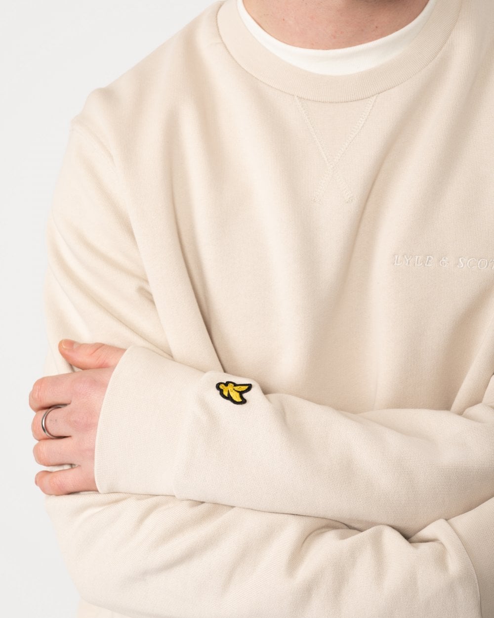 Lyle & Scott Lyle & Scott Loopback Embroidered Mens Crew Neck Sweatshirt