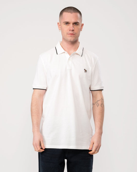 PS Paul Smith Mens Regular Fit Short Sleeve Zebra Polo Shirt With Contrast Tipping