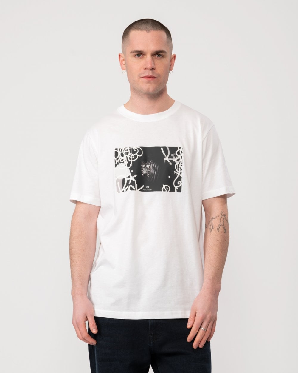 Paul Smith PS Paul Smith Mens Regular Fit Zebra Graffiti T-Shirt