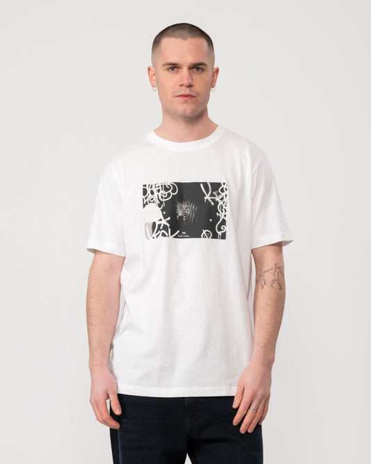 Paul Smith PS Paul Smith Mens Regular Fit Zebra Graffiti T-Shirt