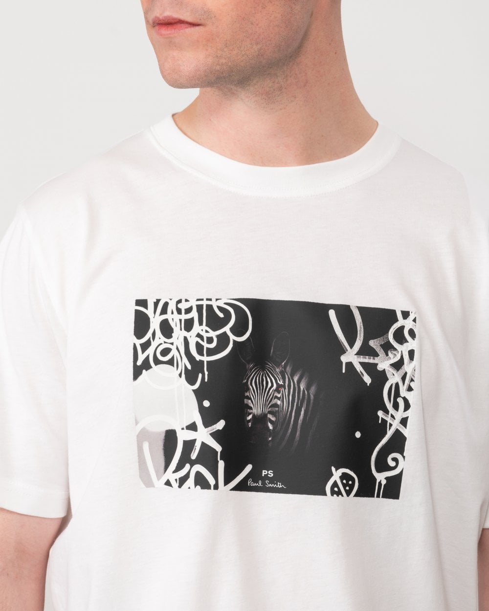 Paul Smith PS Paul Smith Mens Regular Fit Zebra Graffiti T-Shirt
