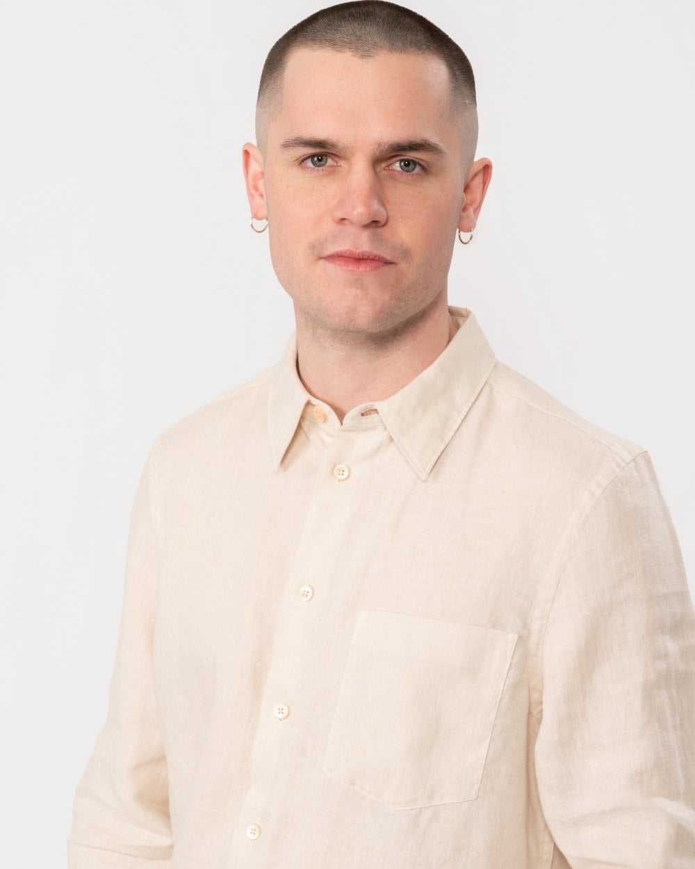 PS Paul Smith Mens Tailored Fit Long Sleeve Shirt - 60 Light Beige