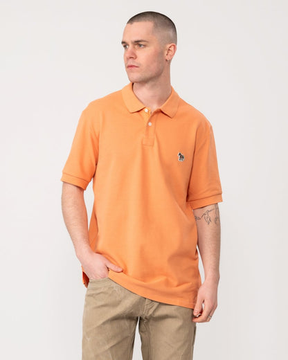 PS Paul Smith Mens Regular Fit Short Sleeve Organic Cotton Zebra Polo