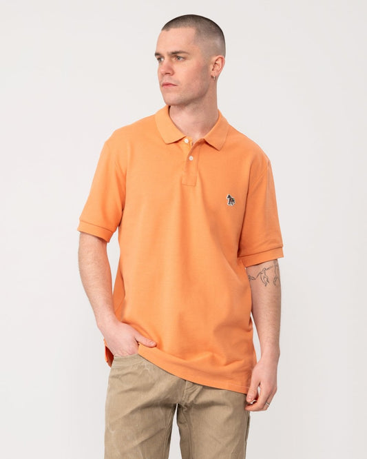 PS Paul Smith Mens Regular Fit Short Sleeve Organic Cotton Zebra Polo