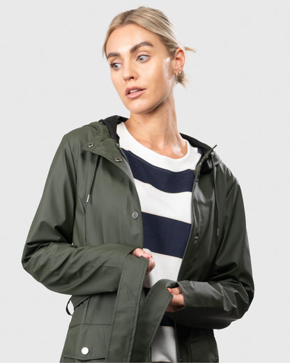Rains Curve Womens Jacket - 03 Green