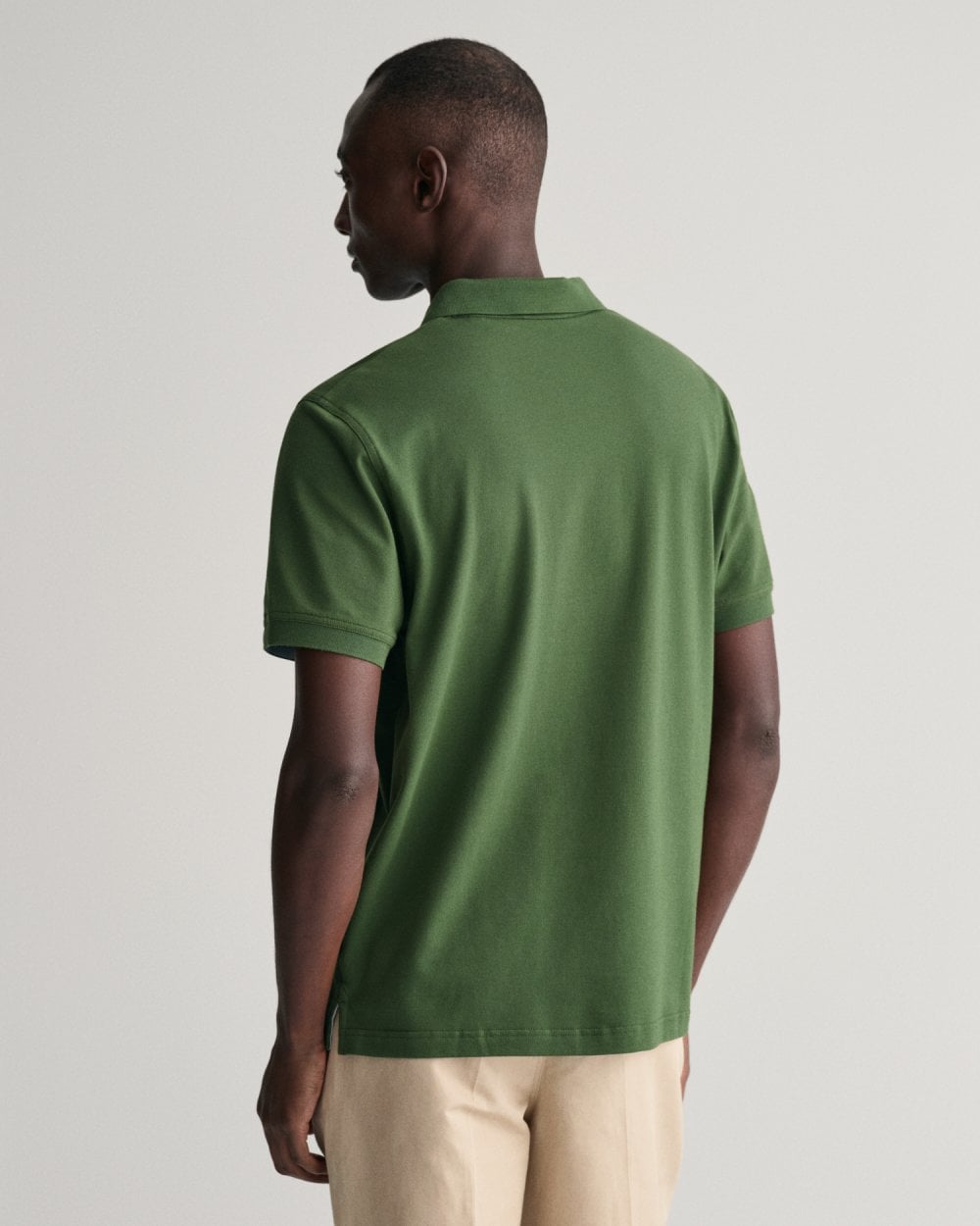 GANT Regular Fit Short Sleeve Contrast Pique Rugger - 313 Pine Green