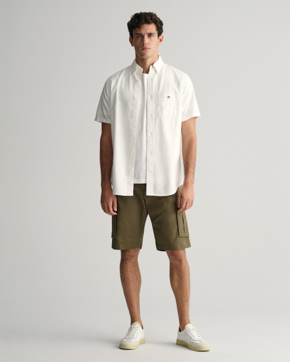 GANT Mens Regular Fit Short Sleeve Oxford Shirt - 110 White