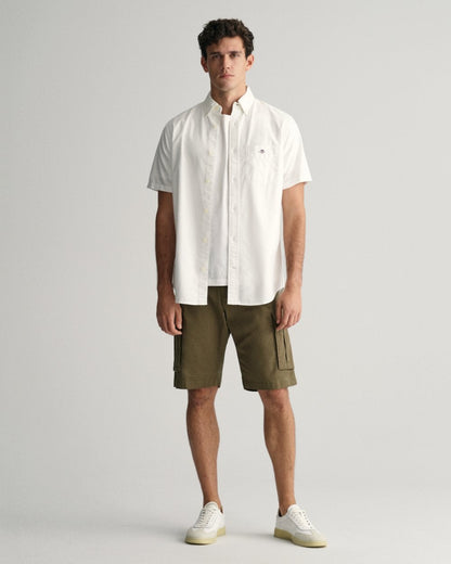 GANT Mens Regular Fit Short Sleeve Oxford Shirt - 110 White