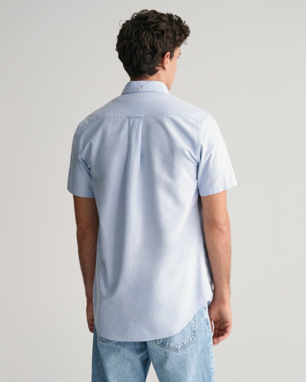 GANT Mens Regular Fit Short Sleeve Oxford Shirt - 455 Light Blue