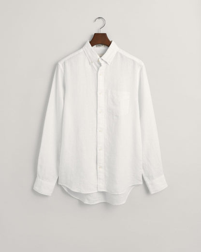 GANT Mens Regular Linen Long Sleeve Shirt - 110 White
