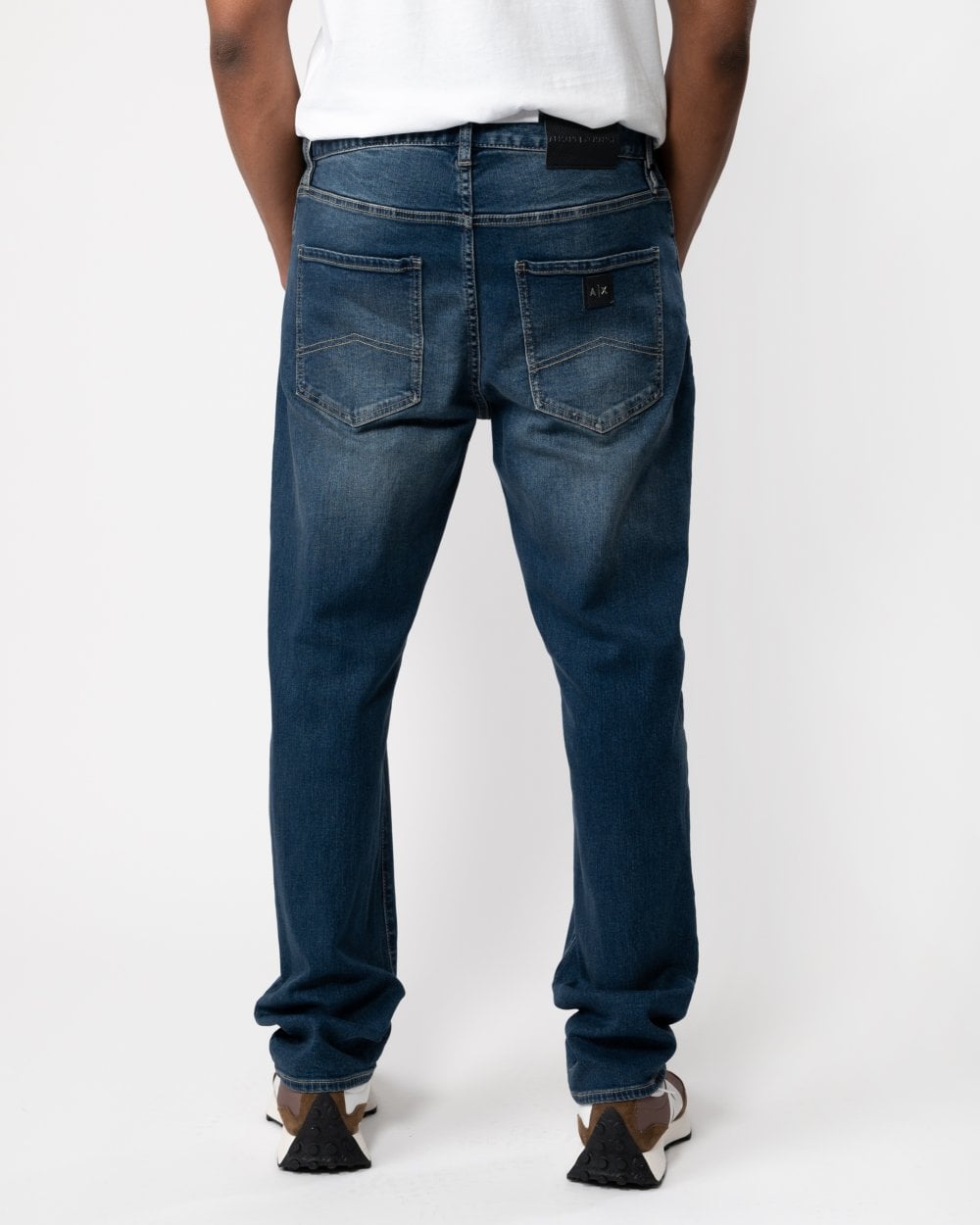 Armani Exchange Armani Exchange Mens Logo Pocket Faded Jeans