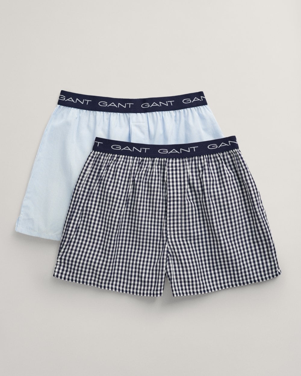 GANT GANT Mens Gingham And Stripe Boxer Shorts 2 -Pack