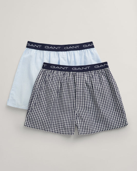 GANT GANT Mens Gingham And Stripe Boxer Shorts 2 -Pack