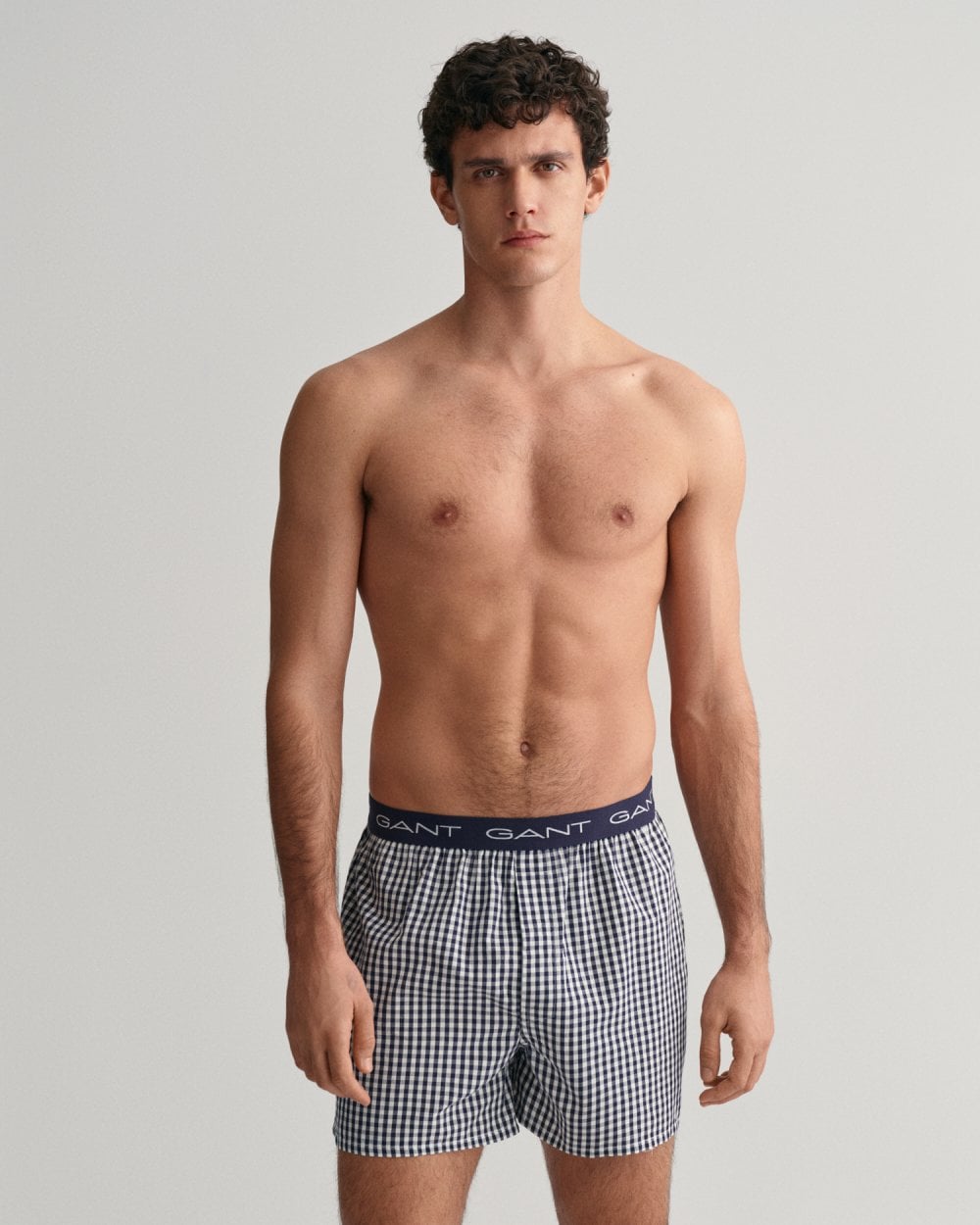GANT GANT Mens Gingham And Stripe Boxer Shorts 2 -Pack