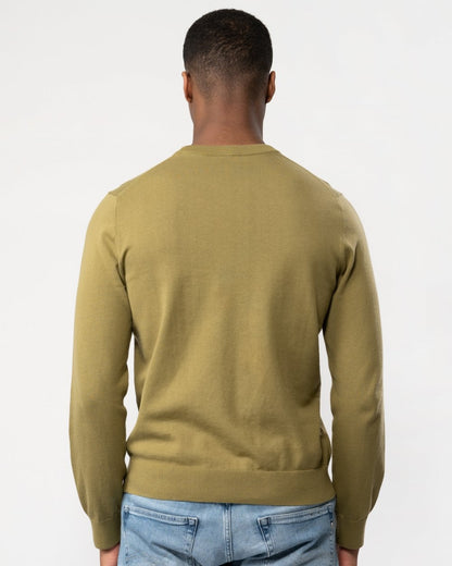 PS Paul Smith Mens Crew Neck Zebra Badge Jumper - 35A Military Green