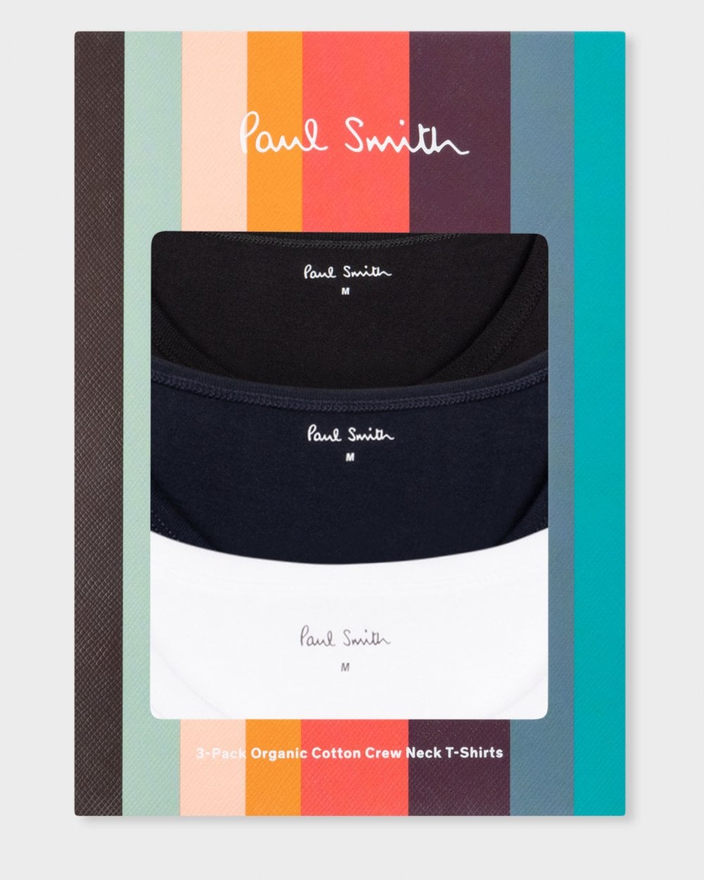 Paul Smith 3 Pack Mens Script Logo T-Shirts - 2A White/Navy/Black
