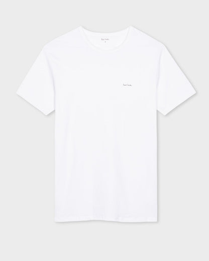 Paul Smith 3 Pack Mens Script Logo T-Shirts - 01 White