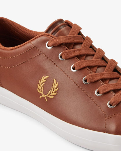 Fred Perry Baseline Mens Leather Trainers - Tan C55