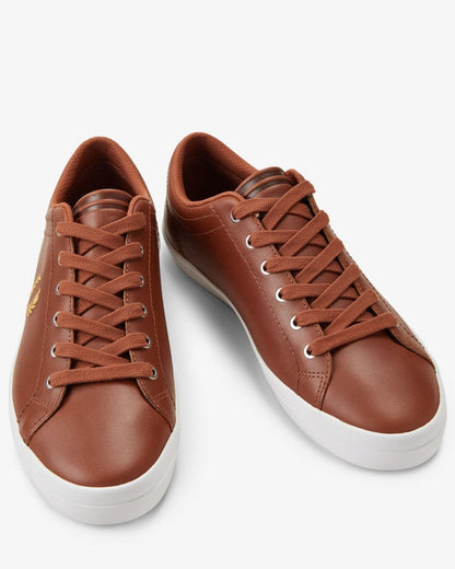 Fred Perry Baseline Mens Leather Trainers - Tan C55