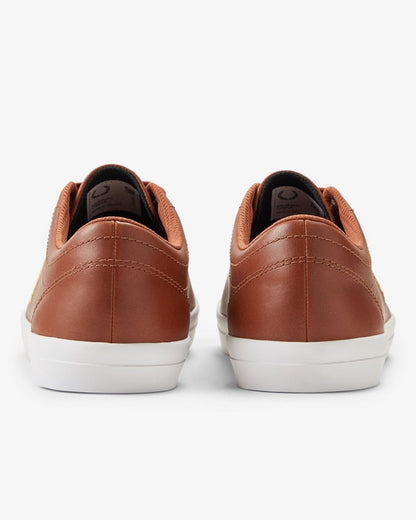 Fred Perry Baseline Mens Leather Trainers - Tan C55