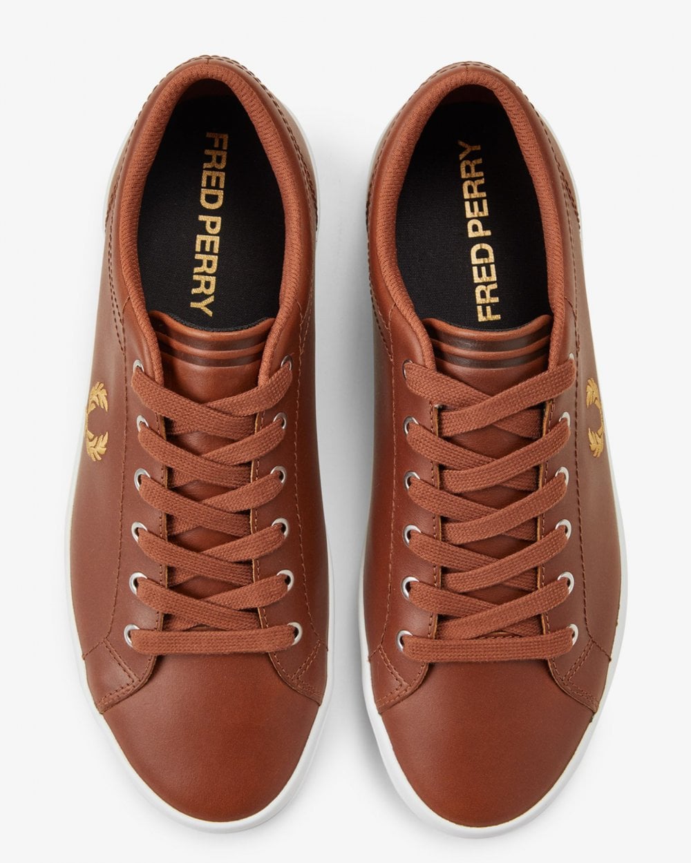 Fred Perry Baseline Mens Leather Trainers - Tan C55