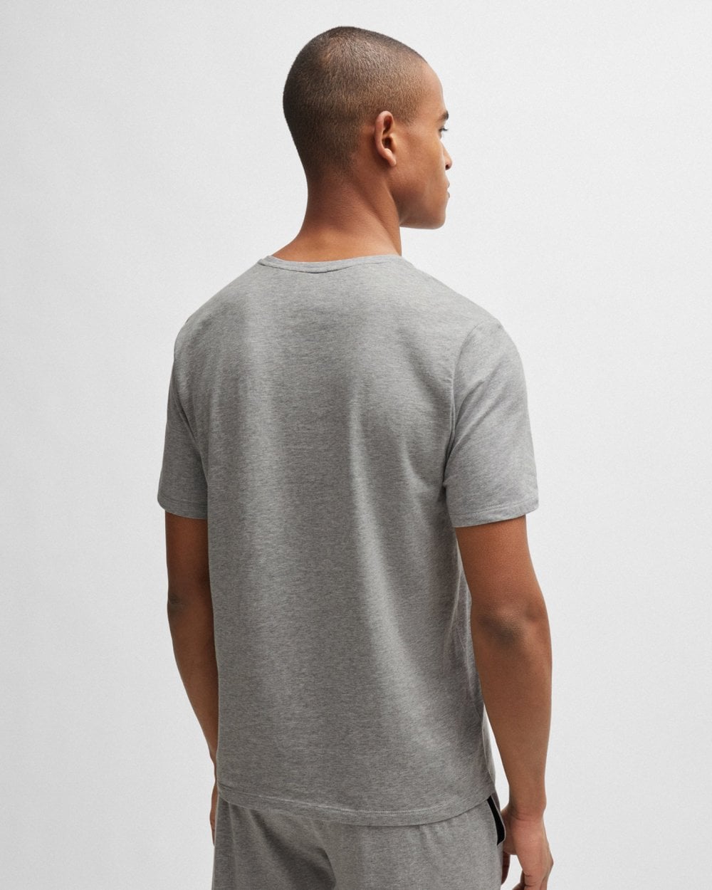 BOSS Orange Mix & Match Mens Stretch-Cotton Regular Fit T-Shirt with Logo Detail NOS - Medium Grey 033