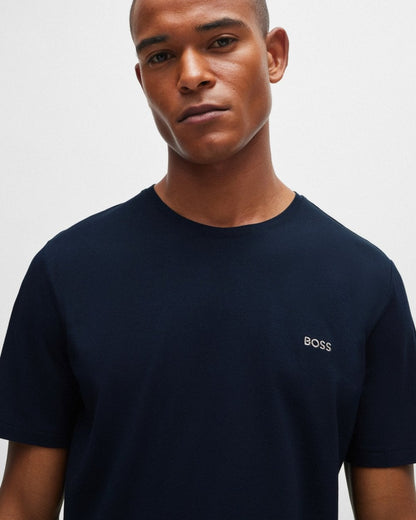 BOSS Orange Mix & Match Mens Stretch-Cotton Regular Fit T-Shirt with Logo Detail NOS - Dark Blue 403