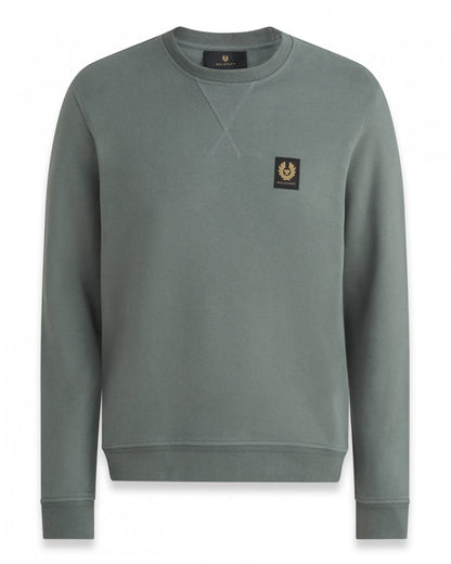 Belstaff Mens Crew Neck Sweatshirt With Logo Patch