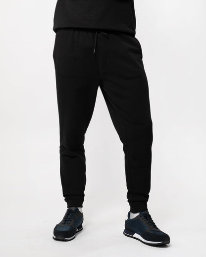 BOSS Orange Sestart Mens Cotton-Terry Tracksuit Bottoms With Logo Patch NOS - Black 001