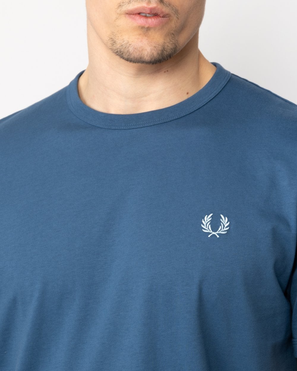 Fred Perry Mens Ringer T-Shirt - Midnight Blue/Light Ice V06