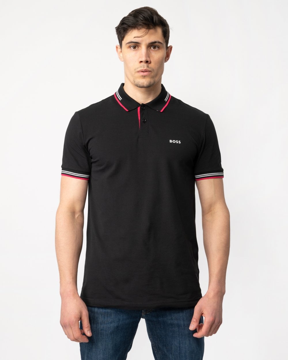 BOSS Green Paul Mens Short Sleeve Polo Shirt With Contrast Tipping