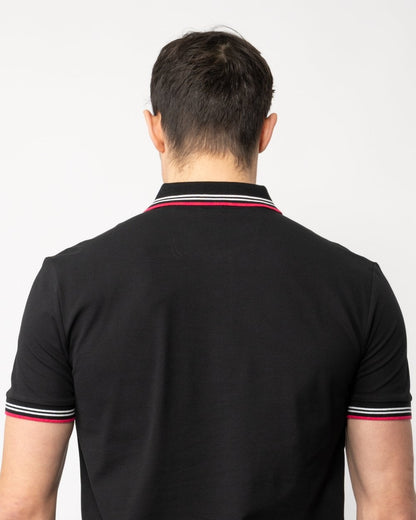 BOSS Green Paul Mens Short Sleeve Polo Shirt With Contrast Tipping - Black 002