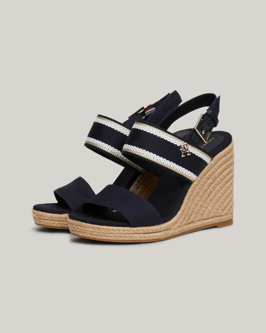 Tommy Hilfiger Webbing Womens High Wedge Espadrilles