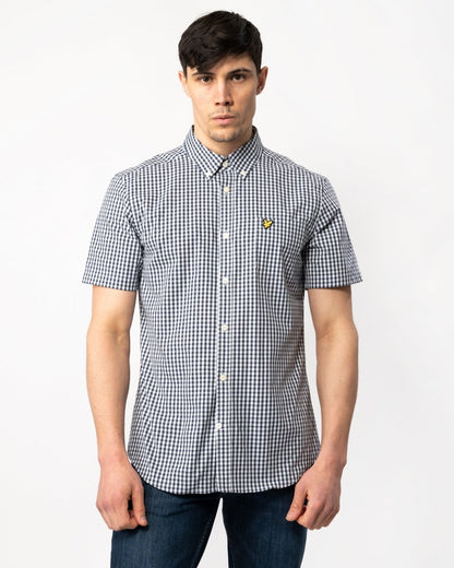 Lyle & Scott Mens Short Sleeve Slim Gingham Shirt