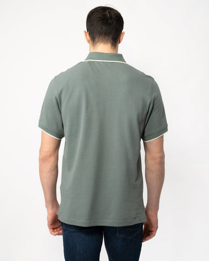 Belstaff Mens Tipped Polo - Mineral Green
