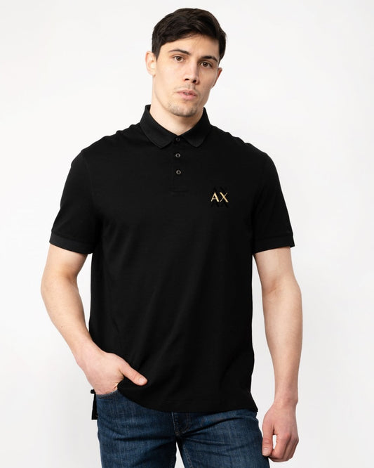 Armani Exchange Armani Exchange Mens Gold AX Logo Polo Shirt