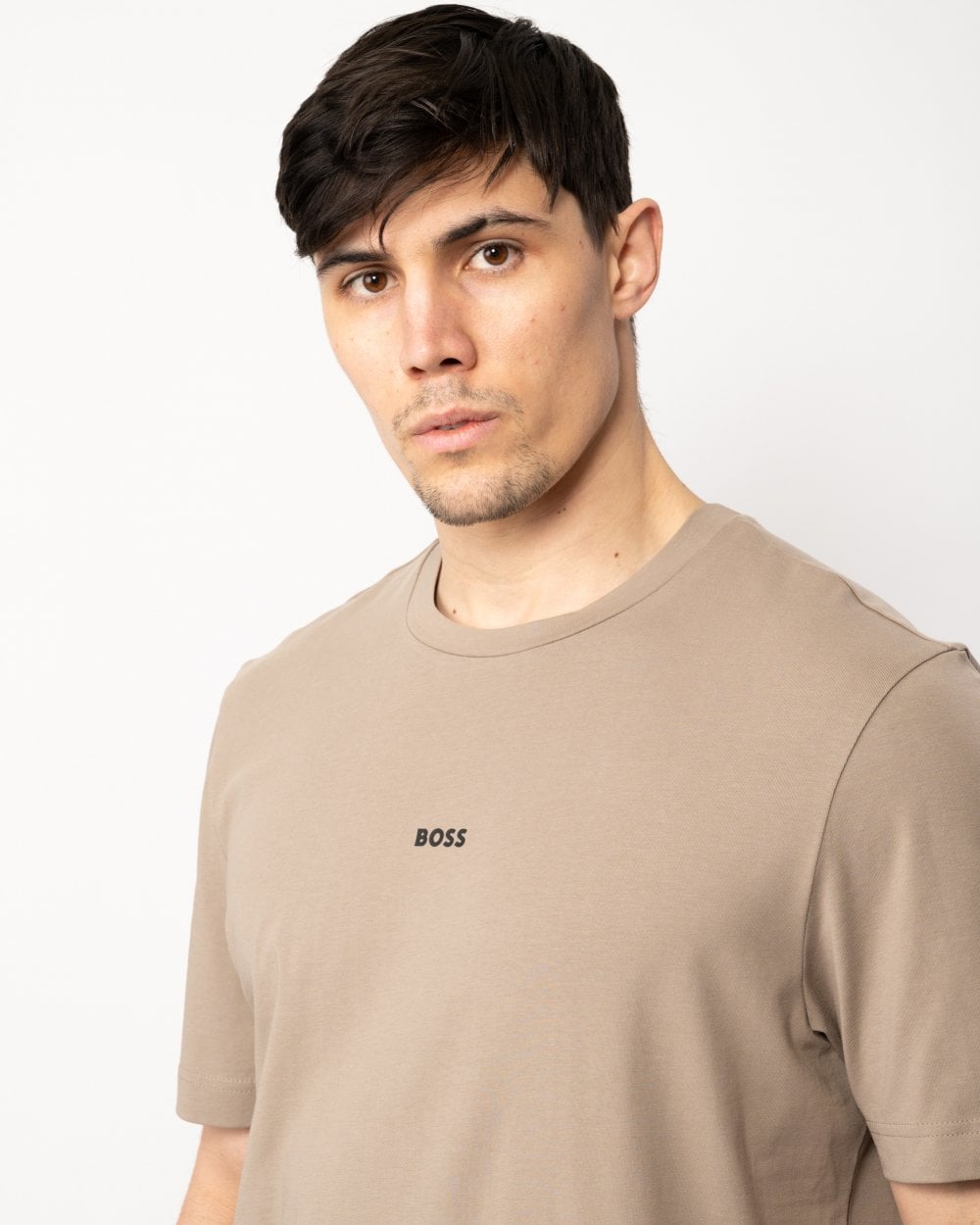 BOSS Orange TChup Mens Crew Neck Small Logo T-Shirt - Open Brown 246