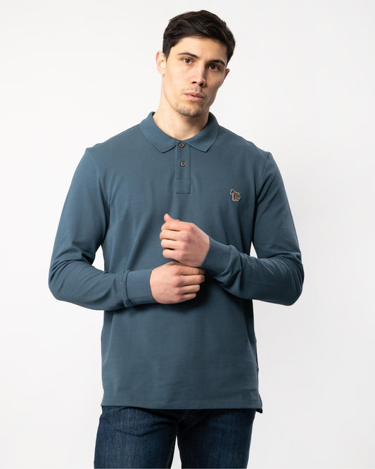 Paul Smith PS Paul Smith Mens Regular Fit Long Sleeve Zebra Polo