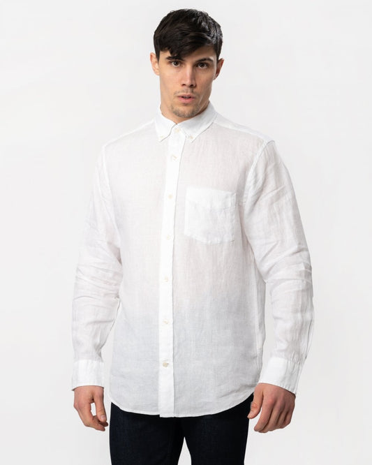 GANT Mens Regular Linen Long Sleeve Shirt